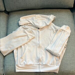Women’s Cropped White Hoodie